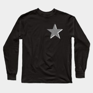 BASIC STEEL GREY STAR DISTRESSED Weathered Effect Long Sleeve T-Shirt